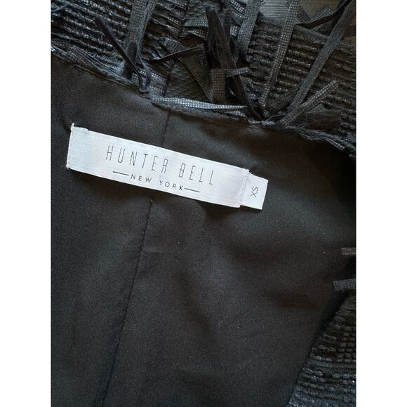 Hunter Bell Fringe Black Party Dress XS - Picture 3 of 5